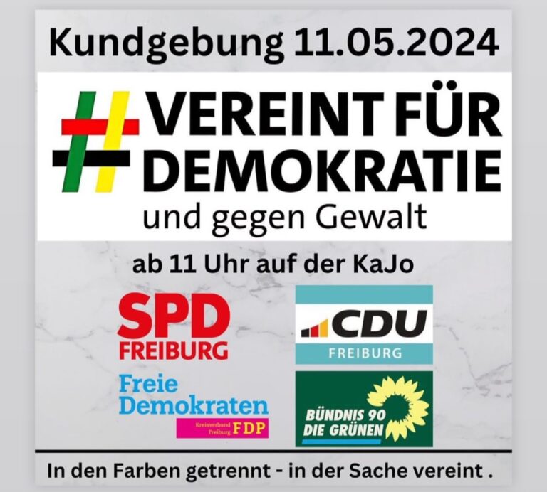 Gemeinsam ein Zeichen setzen: Für Demokratie und gegen Gewalt.