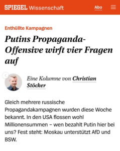 Russlands Propaganda: Pro-AfD, gegen die Grünen