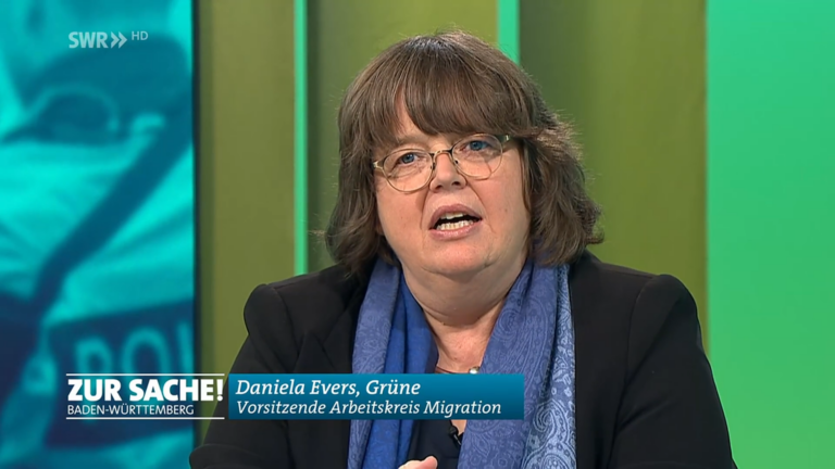 Daniela Evers bei „zur Sache“ Baden-Württemberg“ zum Thema